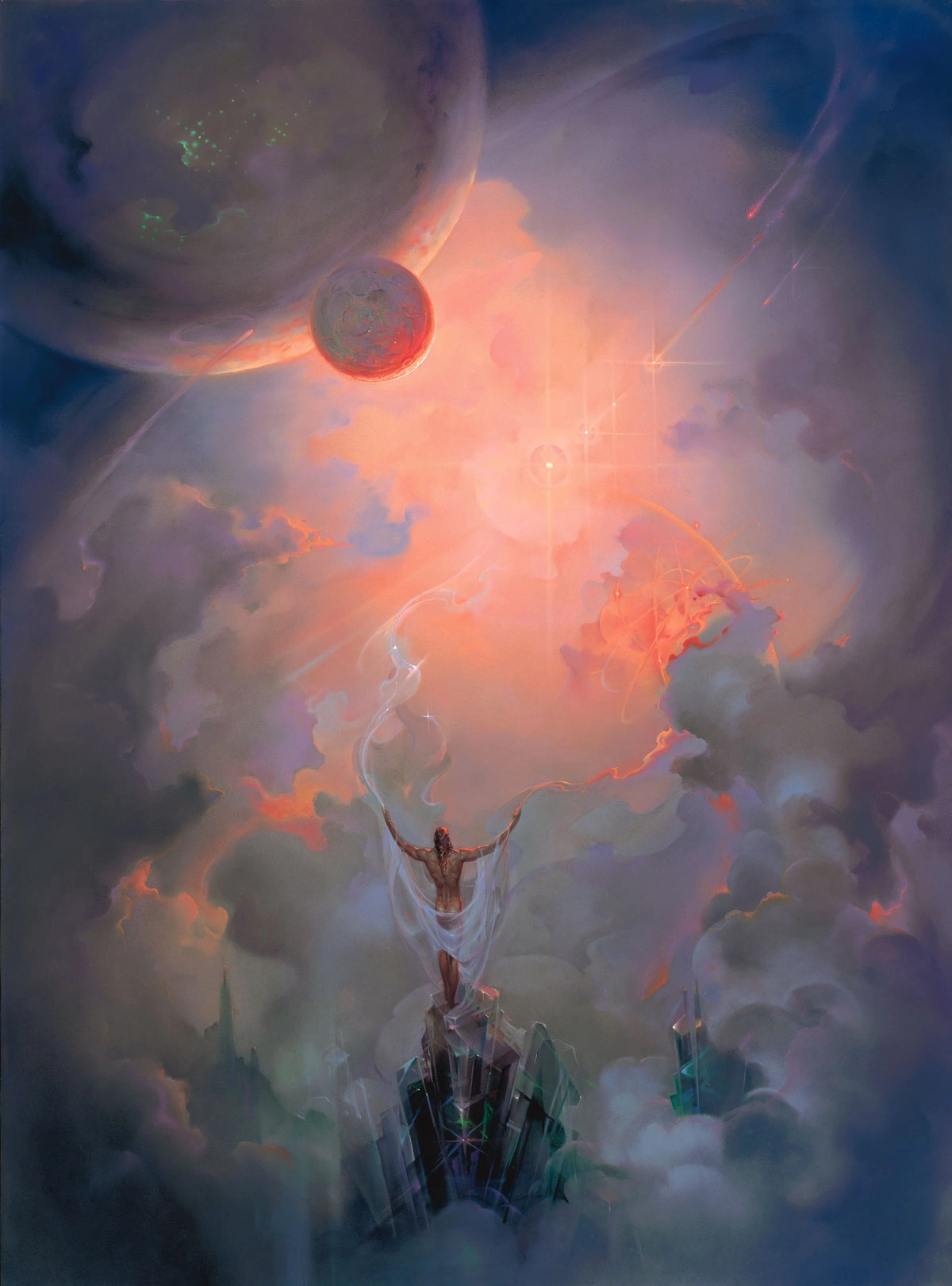 In Contemplation of the Universe by John Pitre, complete painting with artist signature
